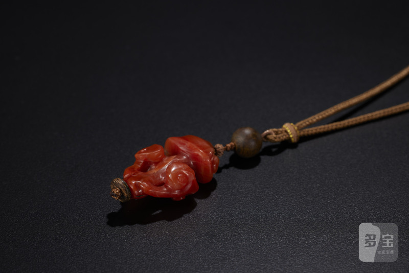 清  南红玛瑙灵芝项坠 - 图6